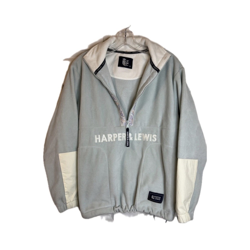 Harper & Lewis Sage Green Ocean 1/4 Zip Fleece Size XS